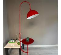 bamyum Gorkiede - de metal, moderna para dormitorio, salón, habitación infantil con casquillo E27, 30 cm de ancho, pantalla ajustable, Lámpara de pie, Rojo