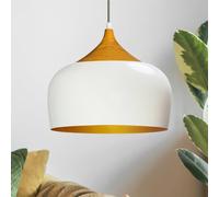 bamyum Kreis 30 cm de Diámetro Blanco Color Madera de Metal Bombilla E27 Lámpara de Techo Retro Colgante