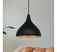 bamyum Lámpara Colgante de Negro, Adash, Lámpara de Metal llamas Ø26 cm E27 Lámpara de Salón Pantalla Colgante Lámpara de Techo Lámpara de Salón Lámpara de Mesa de Comedor