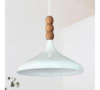 bamyum Lámpara Colgante Holz de Metal, Blanco Luces Colgantes Vintage, Lámpara Colgante Moderna Para sala de Estar, Dormitorio, Restaurante Moderno
