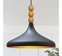 bamyum Lámpara Colgante Holz de Metal, Negro Luces Colgantes Vintage, Lámpara Colgante Moderna Para sala de Estar, Dormitorio, Restaurante Moderno