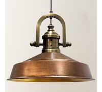 bamyum Lámpara colgante industrial de granja marina pintada a mano de 15.7 pulgadas, color cobre, lámpara colgante industrial E26, lámpara de comedor, lámpara colgante de isla de cocina