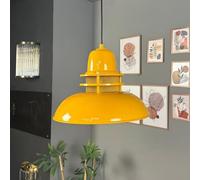 Bamyum Lámpara colgante industrial, lámpara de araña de 34 cm para salón, cocina, dormitorio, comedor, pasillo, lámpara vintage de metal amarillo oscuro