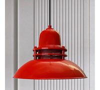bamyum Lámpara Colgante Industrial, Lámpara de Salón 34 cm, Lámpara de Cocina de Metal, Lámpara Vintage para Dormitorio, Comedor, Pasillo, Lámpara Colgante Industrial, Iluminación de Techo Rojo