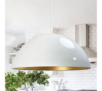 bamyum Lámpara Colgante | Lipeo | Mesa de Comedor Cocina Metal Ø50 cm E27 Lámpara de Comedor Lámpara de Techo Sala de Estar Lámpara de Cocina Vintage - Blanco