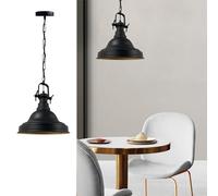 bamyum Lámpara de techo Ulmete negro pintado a mano de 30 cm de diámetro