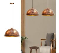 bamyum Lámparas colgantes vintage de cúpula de 11.8 pulgadas, luces colgantes de granero, granja, E26, hechas a mano, color cobre, iluminación colgante para dormitorio, comedor, sala de estar, isla