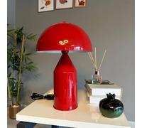 bamyum Lipeo Lámpara Retro Rojo, E27 Lámpara con Cable, Lámpara de Mesa Industrial Moderna Lámparas de Mesa de Metal Para Dormitorio Lámpara de Noche Decoración de Setas Para El Hogar