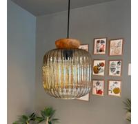 bamyum Mopa Lámpara Colgante Vidrio, Pantallas de Lámpara de 20 cm, Lámpara Moderna de Metal para Isla de Cocina, Lámpara Colgante E27 para Salón y Comedor, Lámpara Colgante Industrial Vidrio