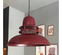 bamyum Torchia Lámpara Colgante Industrial, Lampara de Salón Cocina de Metal 34 cm, Lámpara Vintage para Dormitorio, Comedor, Pasillo, Lámpara Colgante Industrial, Iluminación Techo Borgoña