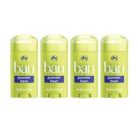 Ban Desodorante antitranspirante, sólido invisible, polvo fresco, 2,6 onzas (paquete de 4)