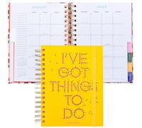 ban.do Agenda diaria y semanal mediana de 17 meses de agosto de 2025 a diciembre de 2026, diario de autocuidado de tapa dura, agenda en espiral con calendario mensual, calcomanías, páginas de arte y