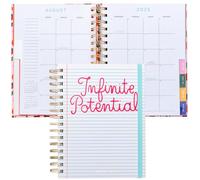 ban.do Agenda diaria y semanal mediana de 17 meses de agosto de 2025 a diciembre de 2026, diario de autocuidado de tapa dura, agenda en espiral con calendario mensual, calcomanías, páginas de arte y