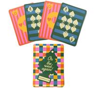 ban.do Game On! - Cartas de juego impermeables, baraja estándar de 52 cartas, cartas impermeables con estuche de almacenamiento (cuadros coloridos)