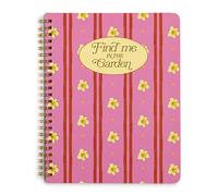 ban.do Rough Draft - Mini cuaderno en espiral con refranes, 9 x 7 pulgadas con cita, bolsillos y 160 páginas a rayas, Find Me in the Garden