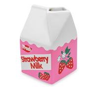 ban.do Mini jarrón Decorativo de cerámica Inspirado en la Caja Vintage Rise and Shine, Acento único para el hogar/Cocina/Oficina, Leche de Fresa
