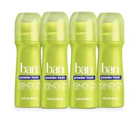 BAN Desodorante roll-on antitranspirante Powder Fresh 24h invisible – 3.5 Fl Oz (Pack de 4)