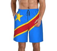 Bañador Bandera del Congo Suave Shorts De Playa Moda Swimsuit para Verano Piscina Navegar S