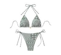 Bañador Brasileño Mujer Bikini Brasileño Mujer Conjuntos de Bikini para Trajes de Baño Talle Trajes Baño Estampado Bikinis Triangulares Parte Arriba Biquinis (E M)