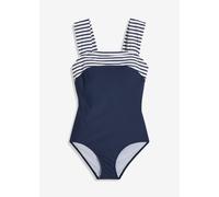 bonprix Bañador moldeador azul oscuro / blanco XXL EUR