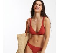 Bañador con forma de triángulo, punto piqué. Talla 42. Color Terracota