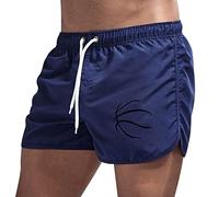 Bañador de hombre para playa, surf, piscina, impermeable, bóxer con bolsillo de verano, secado rápido, pantalones cortos de playa, pantalones cortos de surf para hombre con bolsillo y cordón, azul