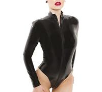 Bañador De Látex Catsuit Para Mujer Con Cremallera Frontal,Púrpura,yo