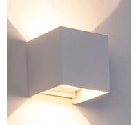 Bañador de pared con iluminación hacia arriba y hacia abajo para interiores/exteriores, aplique de pared cuadrado con pantalla de haz ajustable, luces de pared de aluminio creativas para dormitorio, p