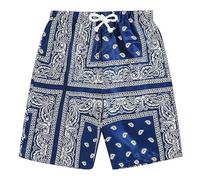 Bañador de Playa Estilo Boho para Hombre con Estampado de Cachemira y Cintura con Cordón Traje de Baño Ligero y Moderno para Vacaciones de Verano