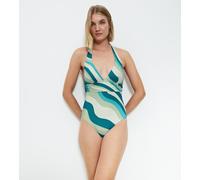 Bañador de una pieza con escote en pico Summer Mix & Match Mujer Talla 44D. Color Azul
