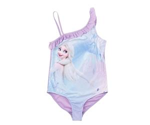 Bañador Disney The Ice Queen con Volantes para niña - Elsa Frozen bañador Infantil de una Pieza Morado/Azul (DE/NL/SE/PL, numérico, 110, 116, Regular, Morado/Azul)