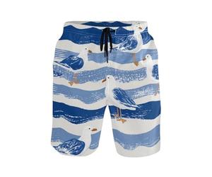 Bañador Gaviotas Olas del Océano Suave Hombre Shorts Cómodo Cortos De Baño para Deporte Vacaciones Navegar XL