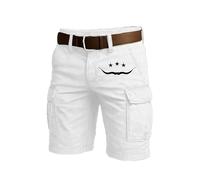 Bañador Hombre Bermuda Pantalones Cortos Cargo Informales de Hombre con Múltiples Bolsillos para Exteriores y Actividades de Verano Estilo Ropa Trabajo Cómodos (White, XL)