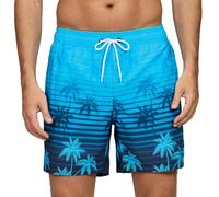 Bañador Hombre de Secado Rápido Impermeable Bañadores Largo, Traje de Baño para Natacion Piscina Corto Pantalones, Verano Shorts Hombre de Playa Arena Deportes M Palma de Coco