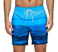 Bañador Hombre de Secado Rápido Impermeable Bañadores Largo, Traje de Baño para Natacion Piscina Corto Pantalones, Verano Shorts Hombre de Playa Arena Deportes M Rayas de Gradiente
