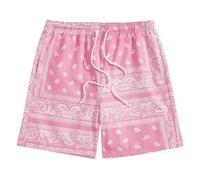 Bañador Hombre Secado Rápido Shorts de Natación Hombre Drawstring Pernera Estilo Boho Cordón en Cintura Estampado Paisley Verano Playero Caluroso Ángulo Plano Pantalón Bañador 2 en 1 Hombre Natacion