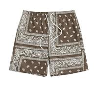 Bañador Hombre Secado Rápido Shorts de Natación Hombre Drawstring Pernera Estilo Boho Cordón en Cintura Estampado Paisley Verano Playero Caluroso Ángulo Plano Pantalón Bañador 2 en 1 Hombre Natacion