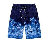 BañAdor Hombre Shorts de Baño Animal Tractor GeometríA Hawaii con Forro de Malla Cintura con Cordón Pantalón de Baño de Secado Rápido Verano Playa Boardshorts Shorts de Natación