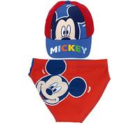Bañador Mickey Mouse Disney para Playa o Piscina + Gorra Mickey Mouse para Niños | Pack de Bañador y Gorra Disney Mickey Mouse (6 años, Rojo)