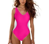 Bañador Muje Reductor Vientre Plano Push Up Sexy Bañador Bloqueo de Colores One Piece Swimsuit para Piscinas de Playa Cómodo