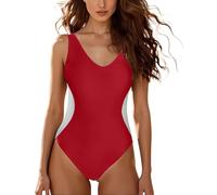 Bañador Muje Reductor Vientre Plano Push Up Sexy Bañador Bloqueo de Colores One Piece Swimsuit para Piscinas de Playa Cómodo