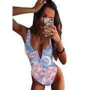 Bañador Mujer Cremallera Reductor Barriga Flores Bikini Rayas Lunares Deportivo Bikinis Monokini Bañadores Mujer Natacion Reductores Traje de Baño Mujer Swimsuits for Women Trikini Una Pieza Señora