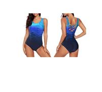 Bañador Mujer Natacion Trajes de Baño Mujer 2024 Sexy Reductores Barriga Swimsuit Color Sólido Bañador Deportivo Brasileño Bañadores Moldeador Playa Arena Tankinis Swimwear (Azul,M)