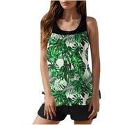 Bañador Mujer Reductor Barriga, Tankini De Dos Piezas con Volantes para Mujer Elegante Traje De Bañoverano con Top Estampado Degradado Y Shortsbaño Trajebañocintura Alta Conjuntoropaplaya Fluido