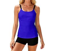 Bañador Mujer Reductor Barriga, Traje De Baño De Verano para Mujer con Controlabdomen Sexy Push Up Tankini Color Liso Top Elegante Y Shortsbaño Dos Piezas Cintura Alta Ropaplaya Fluida
