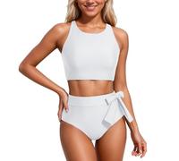 BañAdor Mujer Traje De BañO Tankini De Moda De Color SóLido Y Estampado Ropa De Playa De Dos Piezas Nadar Y Ropa Informal