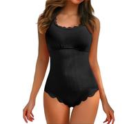 Bañador Mujer Una Pieza Reductor Natacion Traje de Baño Push Up Talle Alto Bañadores Piscina Traje De Baño De Una Pieza Acanalado Con Forma De Abanico Para Mujer Estilo Con Escote Cuadrado Comodidad
