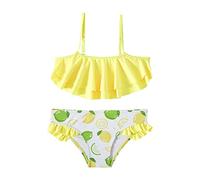 BañAdor NatacióN NiñA-Traje De BañO Separado con DiseñO De LimóN Y Frutas para NiñOs Grandes, Conjunto De Traje De BañO para NiñAs, Traje De BañO De Playa, Traje De BañO De Aguas Termales