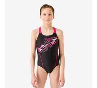 Bañador Natación Speedo Medley Niña Negro-Rosa 11-12 AÑOS