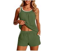 Bañador Negro Mujer, Tankini Push Up De Dos Piezas para Mujer Traje De Baño Sexycontrolabdomen Top Liso con Shortsbaño Trajebañocintura Alta Ropaplaya Fluida para Vacaciones